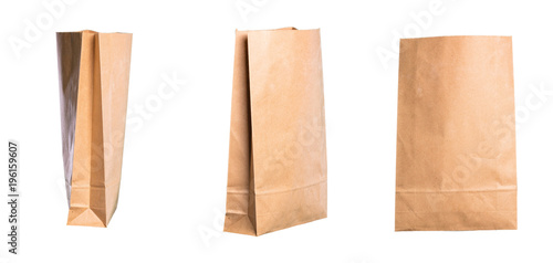 Set of bags over isolated white background
