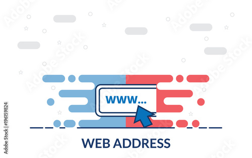 web address vector thin line icon