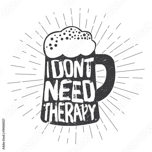 Beer glass. Vintage style beer glass with typography lettering and heads-bobbles. Editable vector illustration. Isolated background. You can use it with nice photos. typography design.