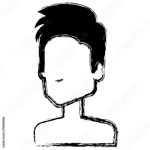 young man shirtless avatar character vector illustration design