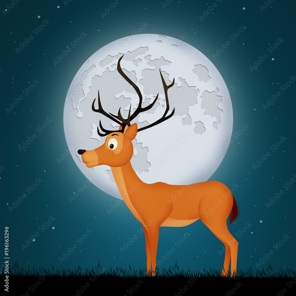 deer in the moonlight