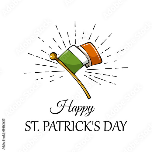 Saint Patrick s Day.  holiday concept with Irish national flag. photo