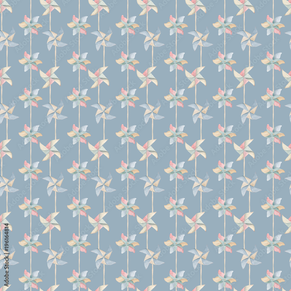 Watercolor kids seamless pattern. Watercolor kids seamless pattern.
