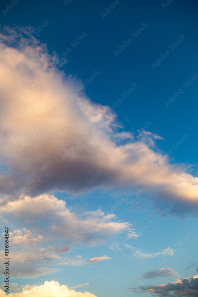 Beautiful clouds in the sky at sunset