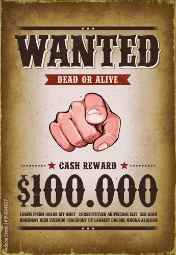 Vintage Wanted Western Poster