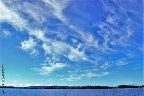 Murman, Russia, Iova lake, little clouds photo