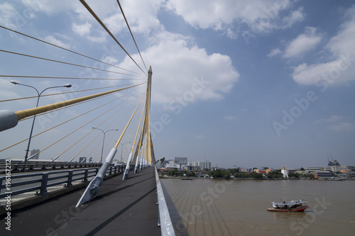 THAILAND BANGKOK CHAO PHRAYA RIVER BRIDGE