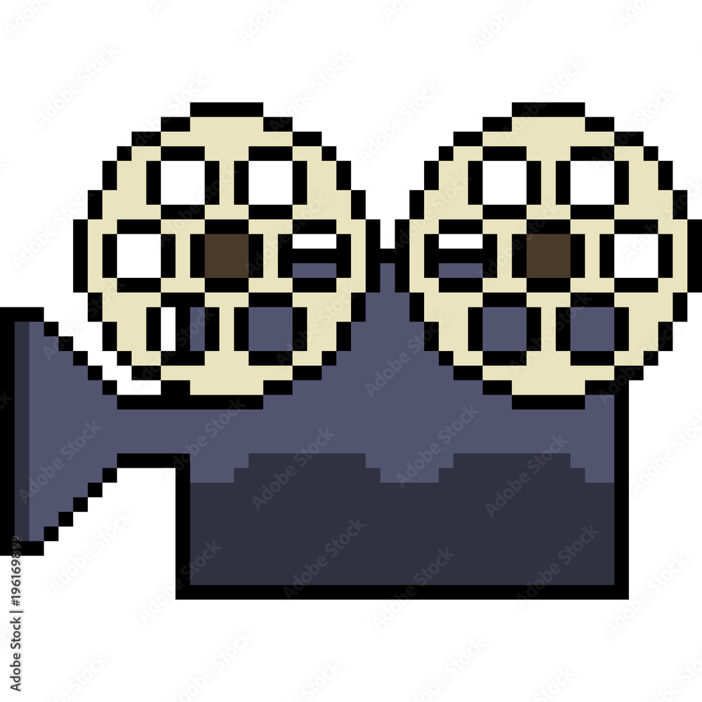 Fototapeta premium vector pixel art film camera movie