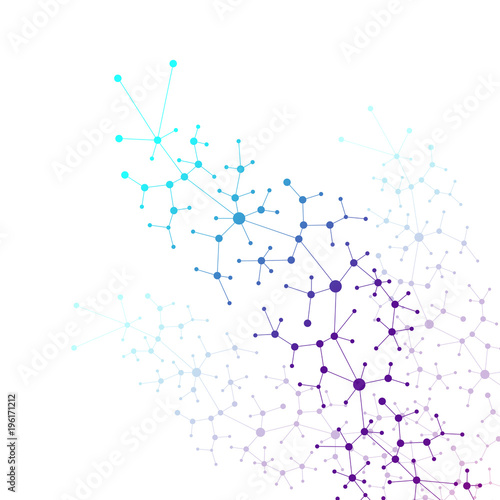 Molecule and communication background. Connected lines with dots, illustration