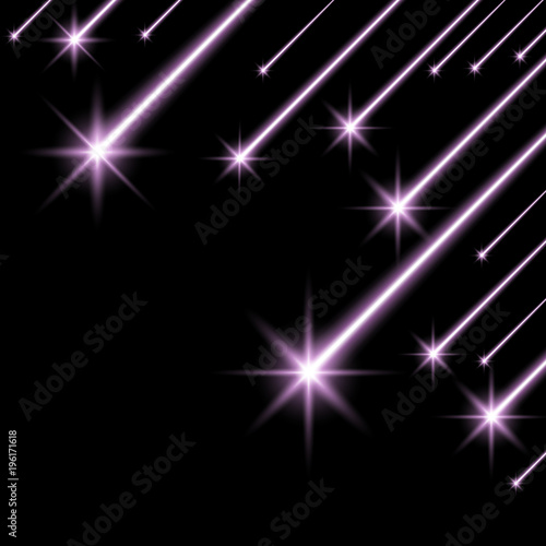 Glowing falling stars, purple color © jubal_light