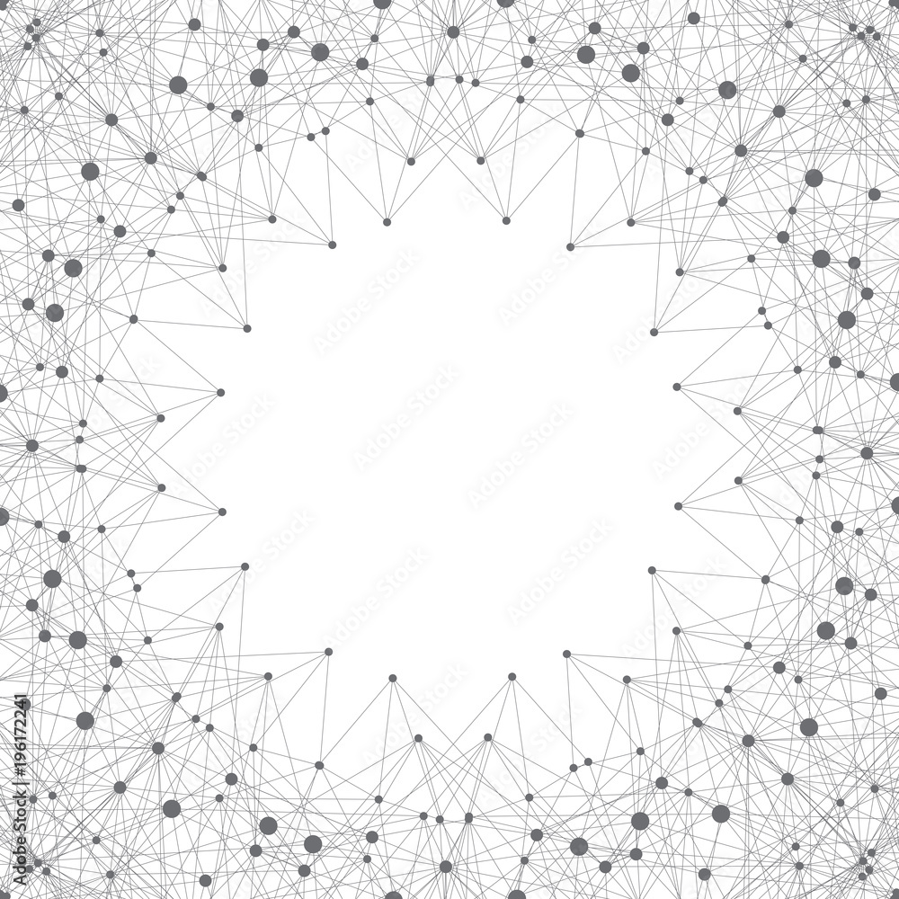 Science and technology background communication. Connected lines with dots. Modern illustration