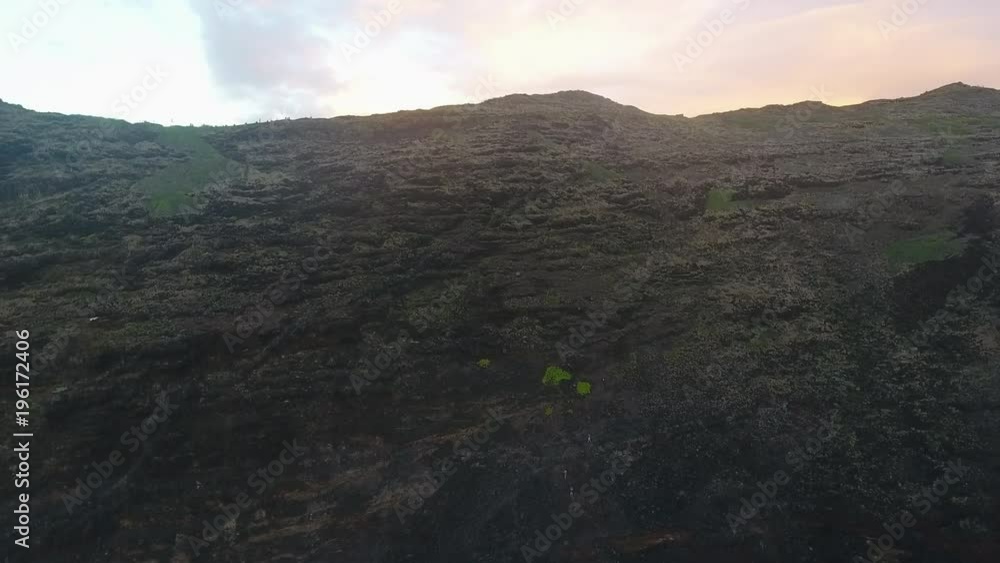 Sunrise Pull Away From Hawaii Black Cliffs Revealing Waves Sunrise Pull Away From Hawaii Black Cliffs Revealing Waves