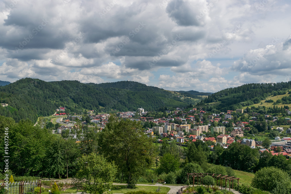 Obraz premium View from the magic garden tower in Muszyna
