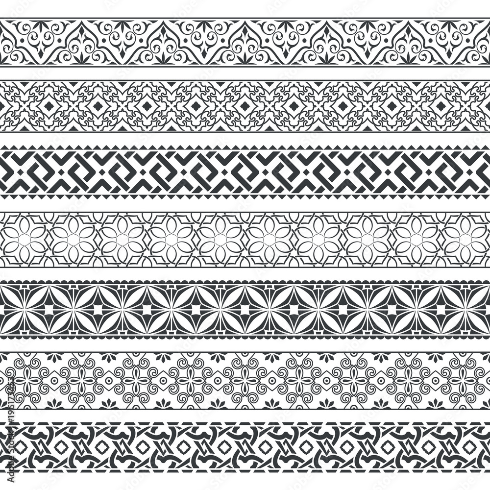 Vector set of monochrome dividers Vector set of monochrome dividers