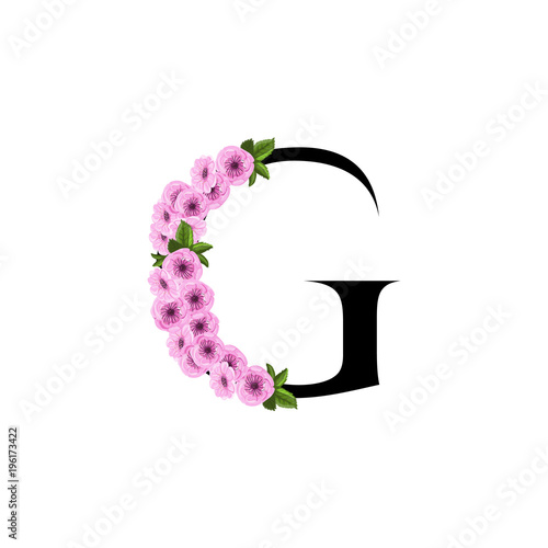 Letter G floral ornament