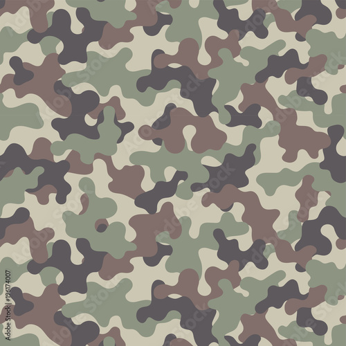 Camouflage seamless pattern. Trendy style camo, repeat print. Vector illustration.