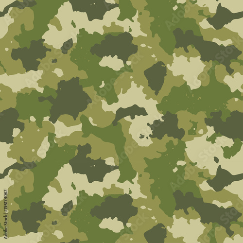 Camouflage seamless pattern. Trendy style camo, repeat print. Vector illustration.