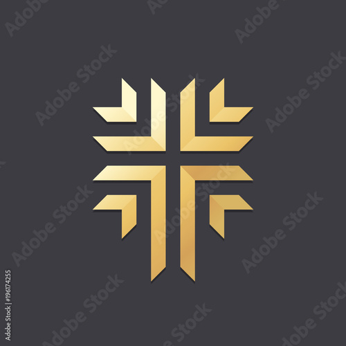 Abstract christian cross logo icon design. Church logo. Religion cross symbol. Vector design template. 