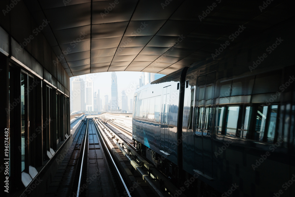 Fototapeta premium subway tracks metro in the united arab emirates