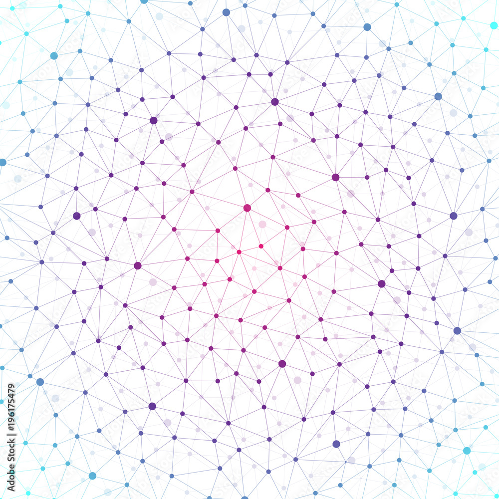 Colorful graphic background with connected line and dots. Molecule and communication background for your design . Illustration Colorful graphic background with connected line and dots. Molecule and communication background for your design . Illustration