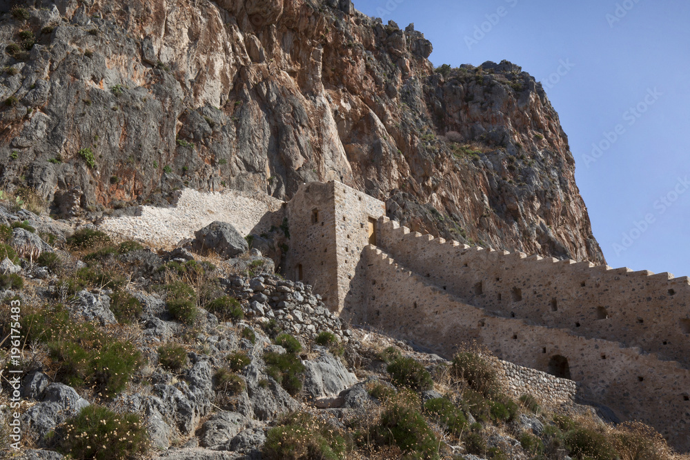 Part of the castle of Monemvasia town, Laconia, Peloponnese, Greece