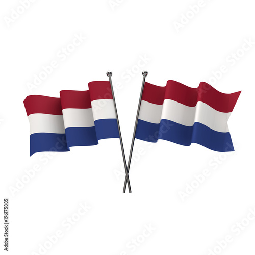 Free Download Netherlands flags crossed isolated on a white background. 3D Rendering - GFXLoad
