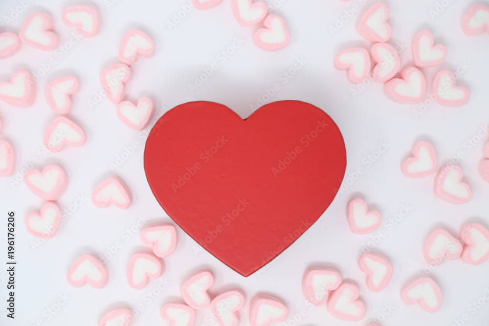 candy heart with white background