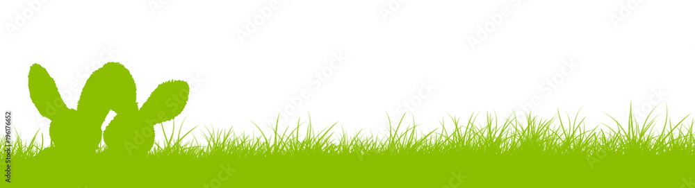 Grußkarte Frohe Ostern, Osterhasen versteckt im Gras Grußkarte Frohe Ostern, Osterhasen versteckt im Gras