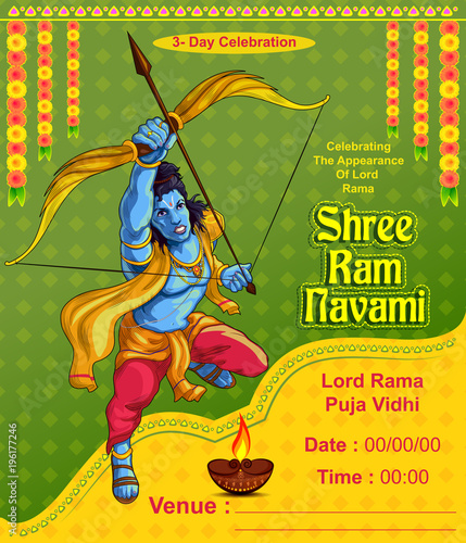 illustration for lord ram navami festival poster