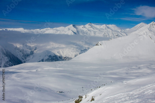 Ski resort Gudauri in Georgia Caucasus mountains