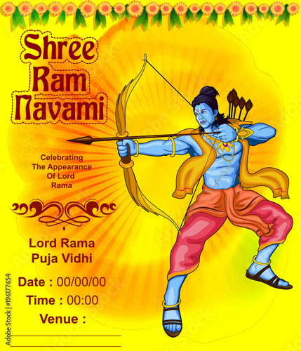 illustration for lord ram navami festival poster