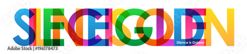 SILENCE IS GOLDEN Colourful Letters Icon