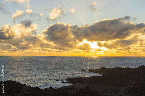 The Salinas de Fuencaliente at sunset  Salt fields of Fuencaliente  in the south of the island of La Palma   Canary Islands