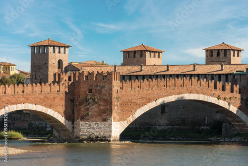 Scaligero Bridge and Adige river in Verona  Veneto  Italy