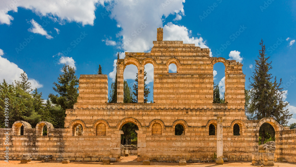 Ruins of the Umayyad Aanjar (Anjar) in Beeka valley Lebanon Middle east