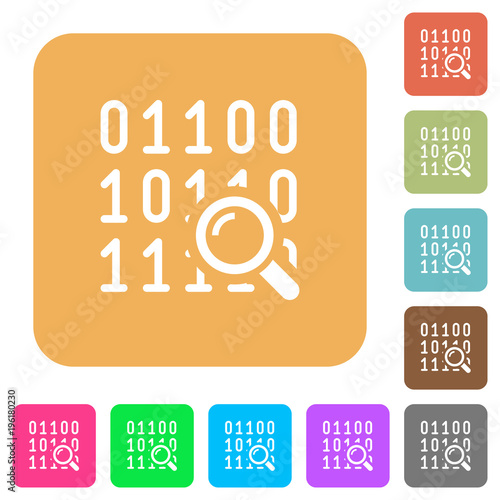Code analysis rounded square flat icons