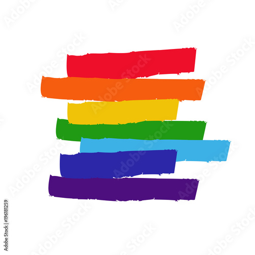 LGBT concept with rainbow flag against homosexual discrimination. Vector hand drawn