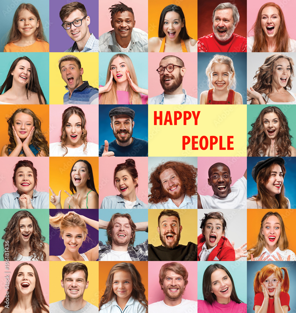 The collage of surprised people The collage of surprised people