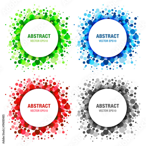 Set of  Bright Abstract Circles Frames Design Elements. Vector illustration. 