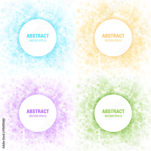 Set of Colorful Light Abstract Circles Frames. Vector illustration. 