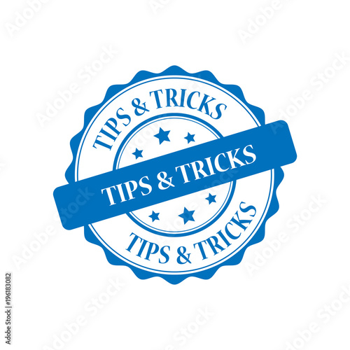 Tips & tricks blue stamp illustration