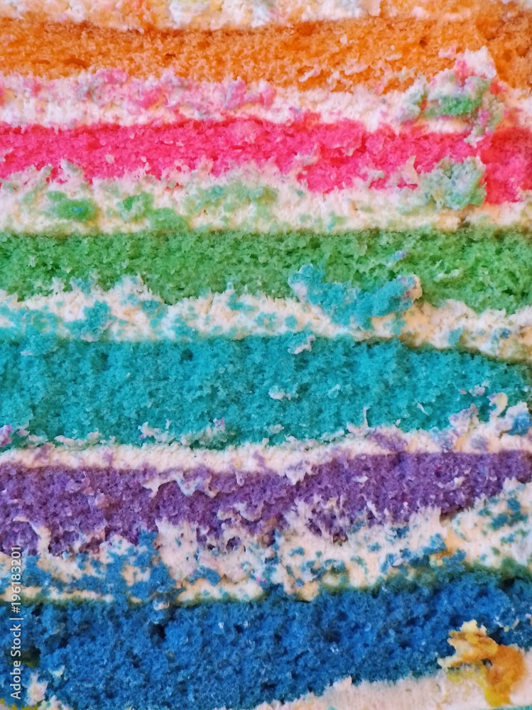 sweet cake background with rainbow layers