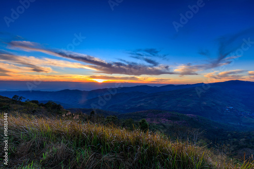 Beautiful sunrise in the morning on high mountain. © Nakornthai