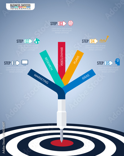 Goal setting. Smart goal. Step to success business concept infographic template. Can be used for workflow layout, banner, diagram, web design.