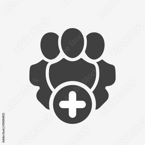 Professional services icon with add sign. Professional services icon and new, plus, positive symbol