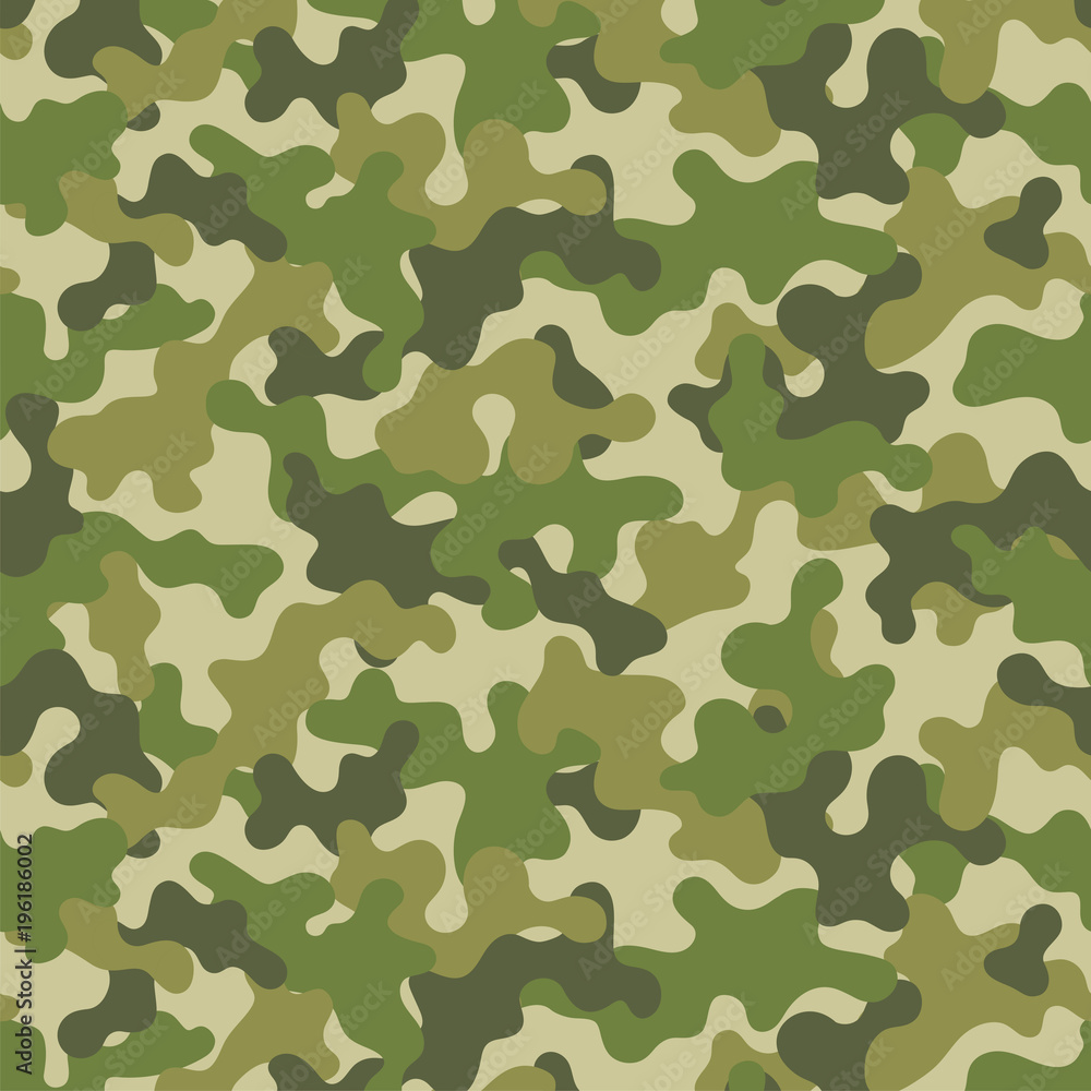 Fototapeta premium Camouflage seamless pattern. Trendy style camo, repeat print. Vector illustration.