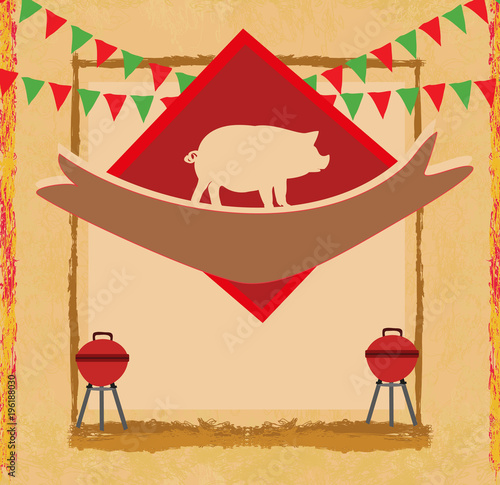 Grunge Barbecue Party Invitation