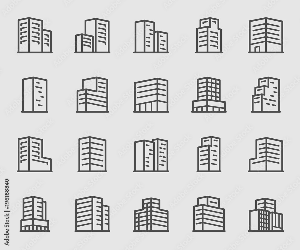 Office building line icon Office building line icon