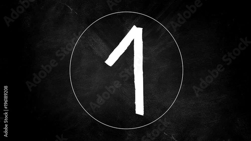 countdown four seconds. Counting from five to zero.
Countdown to start on blackboard