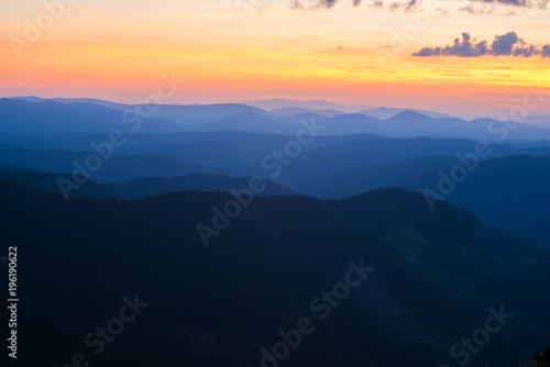 Wallpaper Mural Colorful sky above the mountain ridges during sunset Torontodigital.ca